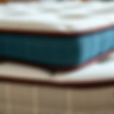 Close-up of queen mattress materials showcasing quality and comfort