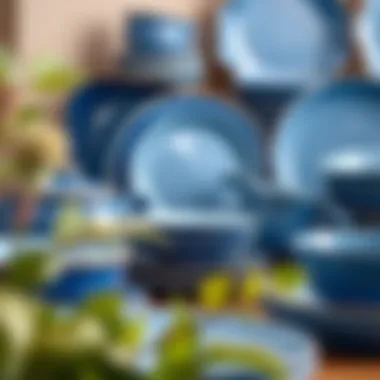 A selection of royal blue dishes showcasing various shapes and styles