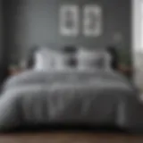 Elegant slate gray duvet cover draped over a modern bed